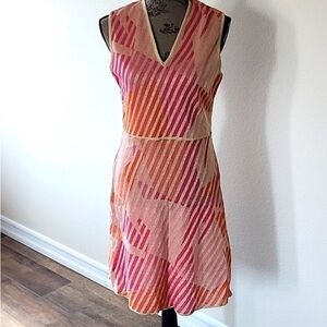Missoni Pink and Orange Striped Midi Dress size L